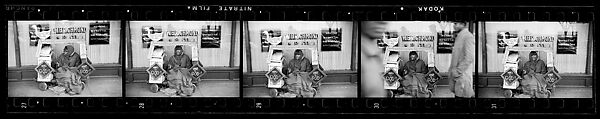[Five 35mm Film Frames: Street Preacher and Wagon on Sidewalk, Memphis, Tennessee], Walker Evans (American, St. Louis, Missouri 1903–1975 New Haven, Connecticut), Film negative