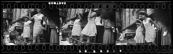 [Three 35mm Film Frames: World Circus Sideshow Dancers, New York], Walker Evans (American, St. Louis, Missouri 1903–1975 New Haven, Connecticut), Film negative