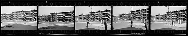 [Five 35mm Film Frames: Tenement Houses, Illinois?], Walker Evans (American, St. Louis, Missouri 1903–1975 New Haven, Connecticut), Film negative