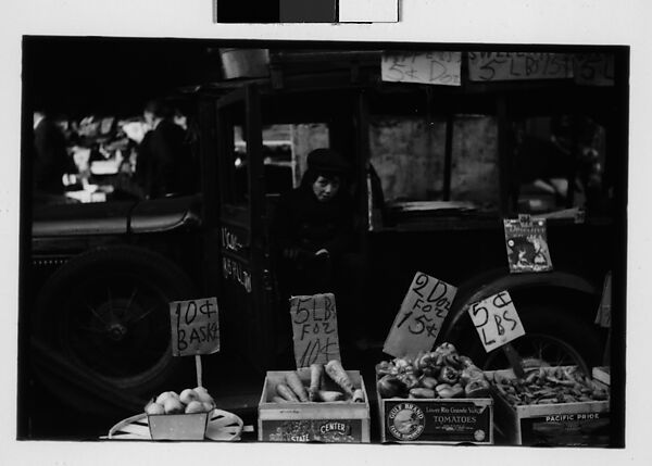 [Five 35mm Film Frames: Produce Vendor with Truck and Baskets on Street, Chicago, Illinois], Walker Evans (American, St. Louis, Missouri 1903–1975 New Haven, Connecticut), Film negative 