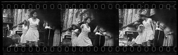 [Three 35mm Film Frames: World Circus Sideshow Dancers, New York], Walker Evans (American, St. Louis, Missouri 1903–1975 New Haven, Connecticut), Film negative