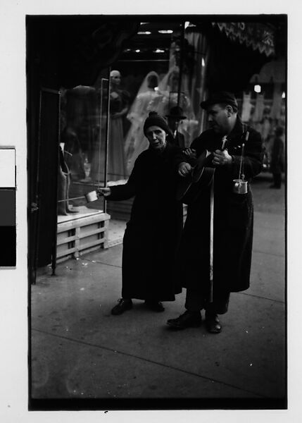 [Five 35mm Film Frames: Blind Street Musicians and Pedestrians on Sidewalk, Chicago, Illinois], Walker Evans (American, St. Louis, Missouri 1903–1975 New Haven, Connecticut), Film negative