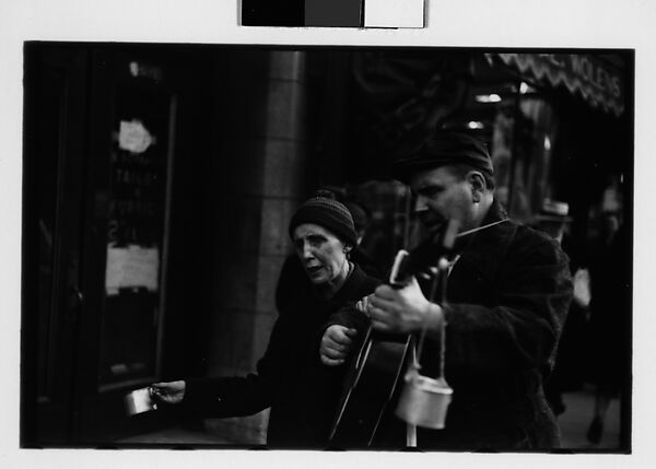 [Five 35mm Film Frames: Blind Street Musicians and Pedestrians on Sidewalk, Chicago, Illinois], Walker Evans (American, St. Louis, Missouri 1903–1975 New Haven, Connecticut), Film negative