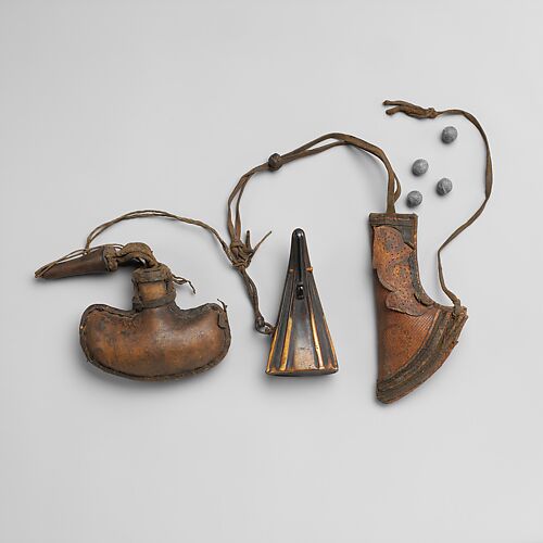 Bullet Pouch, Priming Flask, and Powder Flask