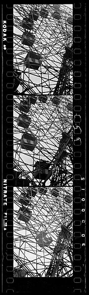 [Three 35mm Film Frames: "Wonder Wheel" Ride Detail, Coney Island, New York], Walker Evans (American, St. Louis, Missouri 1903–1975 New Haven, Connecticut), Film negative
