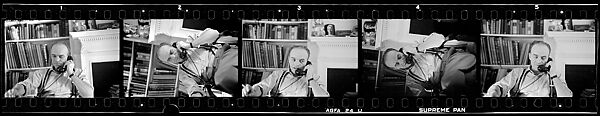 [Five 35mm Film Frames: Charles Fuller on Telephone], Walker Evans (American, St. Louis, Missouri 1903–1975 New Haven, Connecticut), Film negative