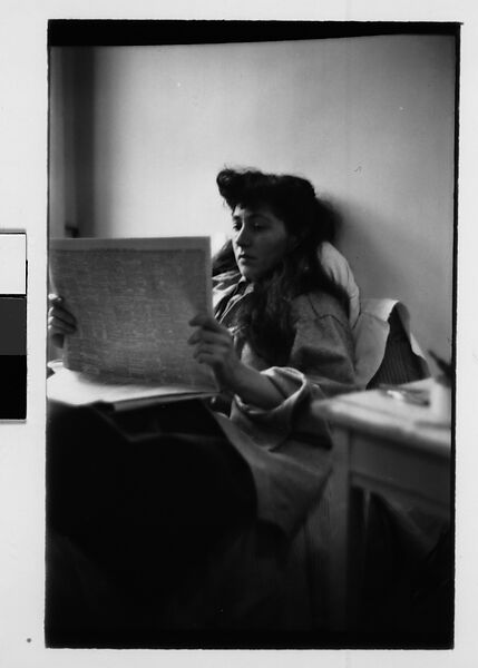 [Five 35mm Film Frames: Jane Smith Evans Reading Newspaper in Bed, New York City], Walker Evans (American, St. Louis, Missouri 1903–1975 New Haven, Connecticut), Film negative 
