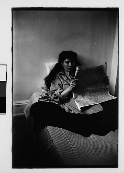 [Five 35mm Film Frames: Jane Smith Evans Reading Newspaper in Bed, New York City], Walker Evans (American, St. Louis, Missouri 1903–1975 New Haven, Connecticut), Film negative 