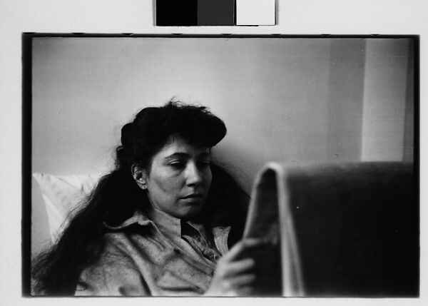 [Two 35mm Film Frames: Jane Smith Evans Reading Newspaper in Bed, New York City], Walker Evans (American, St. Louis, Missouri 1903–1975 New Haven, Connecticut), Film negative