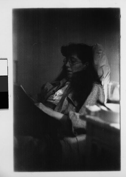 [Two 35mm Film Frames: Jane Smith Evans Reading Newspaper in Bed, New York City], Walker Evans (American, St. Louis, Missouri 1903–1975 New Haven, Connecticut), Film negative 