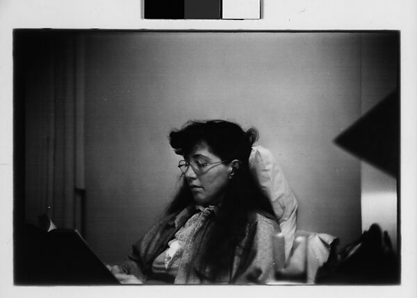 [Five 35mm Film Frames: Jane Smith Evans Reading Newspaper in Bed, New York City], Walker Evans (American, St. Louis, Missouri 1903–1975 New Haven, Connecticut), Film negative