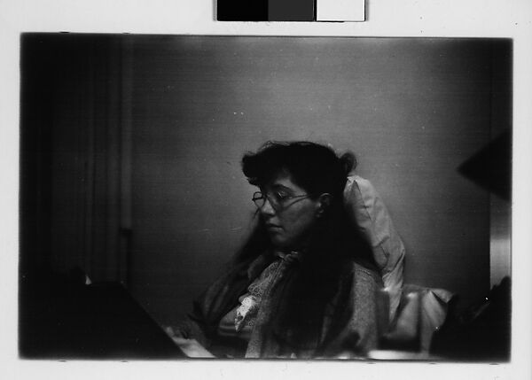 [Five 35mm Film Frames: Jane Smith Evans Reading Newspaper in Bed, New York City], Walker Evans (American, St. Louis, Missouri 1903–1975 New Haven, Connecticut), Film negative