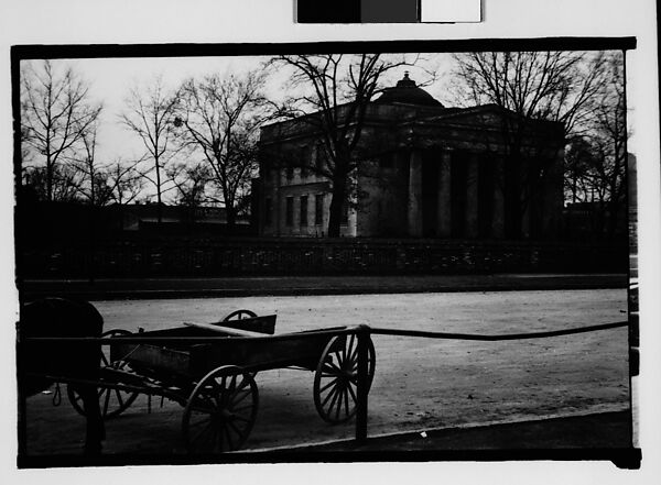 [Medical College with Horse-Drawn Wagon in Foreground, Augusta, Georgia], Walker Evans (American, St. Louis, Missouri 1903–1975 New Haven, Connecticut), Film negative 