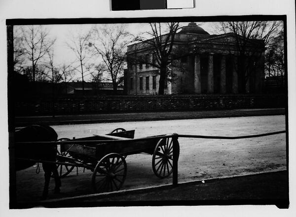 [Medical College with Horse-Drawn Wagon in Foreground, Augusta, Georgia], Walker Evans (American, St. Louis, Missouri 1903–1975 New Haven, Connecticut), Film negative 