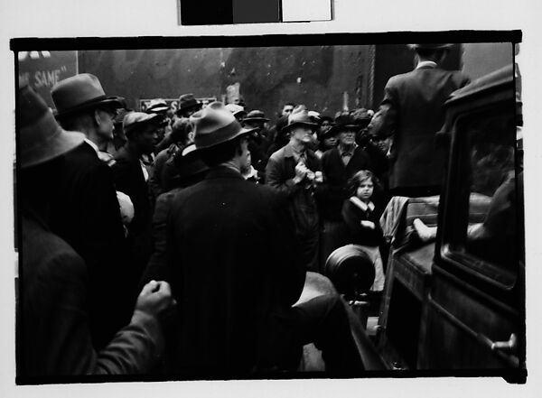 [Crowd Listening to Speaker Standing on Car Fender, Milledgeville, Georgia]