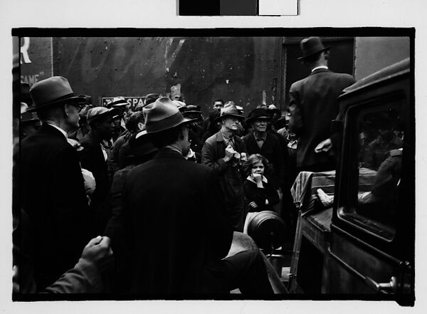 [Crowd Listening to Speaker Standing on Car Fender, Milledgeville, Georgia]