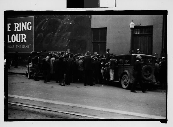 [Crowd Listening to Speaker Standing on Car Fender, Milledgeville, Georgia], Walker Evans (American, St. Louis, Missouri 1903–1975 New Haven, Connecticut), Film negative 