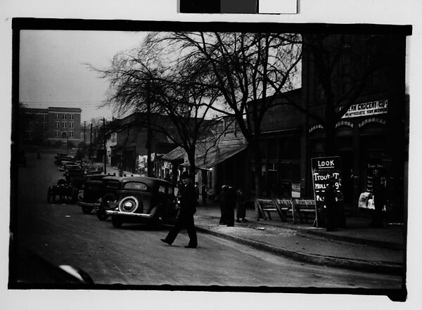 Walker Evans Parked Cars and Pedestrian Crossing Main Street