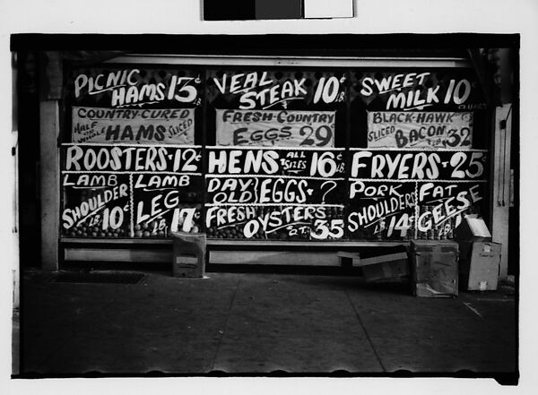 [Grocery Store Window, Macon, Georgia], Walker Evans (American, St. Louis, Missouri 1903–1975 New Haven, Connecticut), Film negative 