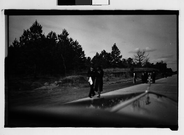 [People Walking by Side of Road, From Moving Automobile, Macon, Georgia], Walker Evans (American, St. Louis, Missouri 1903–1975 New Haven, Connecticut), Film negative 