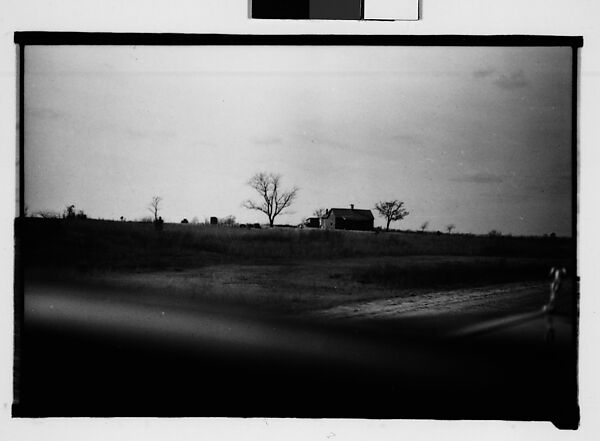 [Wooden House in Field, From Moving Automobile, Macon, Georgia], Walker Evans (American, St. Louis, Missouri 1903–1975 New Haven, Connecticut), Film negative 