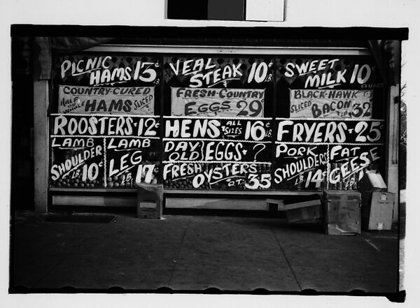 [Grocery Store Window, Macon, Georgia], Walker Evans (American, St. Louis, Missouri 1903–1975 New Haven, Connecticut), Film negative 