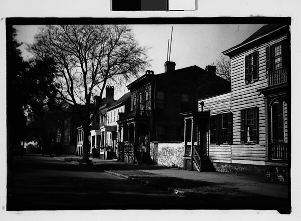 [Row of Italianate Houses of Street, Savannah, Georgia], Walker Evans (American, St. Louis, Missouri 1903–1975 New Haven, Connecticut), Film negative 