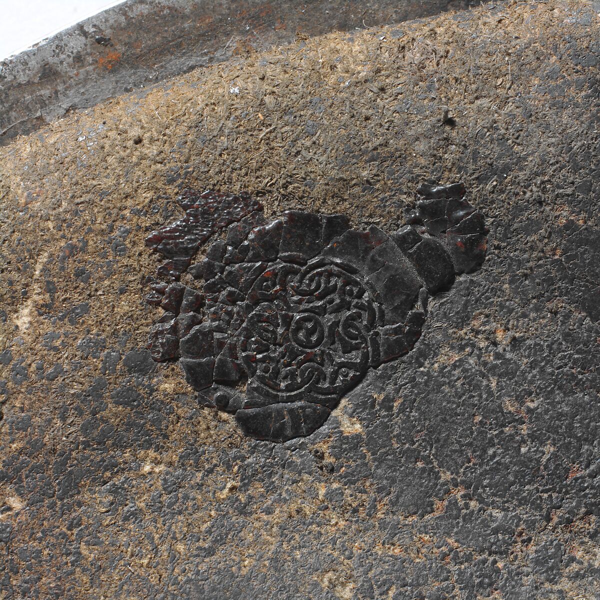 Set of Four Mirrors, Iron, gold, silver, textile, leather, probably Tibetan