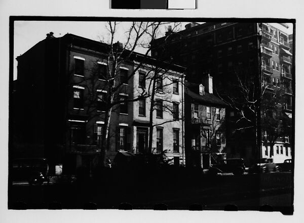 [Row of Houses on Street, From Across Mall, Savannah, Georgia], Walker Evans (American, St. Louis, Missouri 1903–1975 New Haven, Connecticut), Film negative 