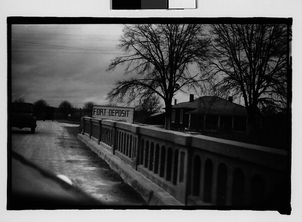 [Roadside Sign for Fort Deposit Military Base, From Moving Car, Mobile Vicinity, Alabama], Walker Evans (American, St. Louis, Missouri 1903–1975 New Haven, Connecticut), Film negative 