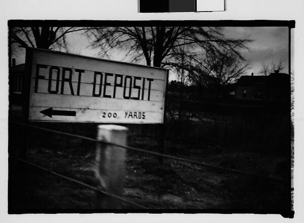 [Roadside Sign for Fort Deposit Military Base, From Moving Car, Mobile Vicinity, Alabama], Walker Evans (American, St. Louis, Missouri 1903–1975 New Haven, Connecticut), Film negative 