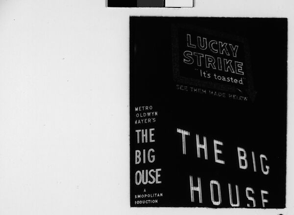 [Three 35mm Film Frames: Neon Signs at Night for Lucky Strike Cigarettes and "The Big House", Times Square, New York City], Walker Evans (American, St. Louis, Missouri 1903–1975 New Haven, Connecticut), Film negative 