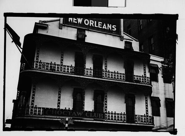 [Cast-Iron Balconies on Upper Floors of The Choctaw Club, New Orleans, Louisiana], Walker Evans (American, St. Louis, Missouri 1903–1975 New Haven, Connecticut), Film negative 
