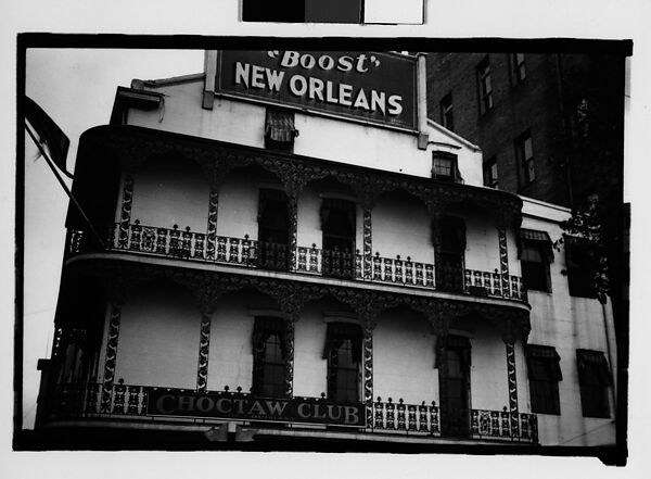 [Cast-Iron Balconies on Upper Floors of The Choctaw Club, New Orleans, Louisiana], Walker Evans (American, St. Louis, Missouri 1903–1975 New Haven, Connecticut), Film negative 