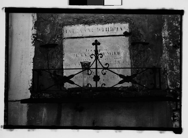 [Wall Tomb Plaque, New Orleans, Louisiana], Walker Evans (American, St. Louis, Missouri 1903–1975 New Haven, Connecticut), Film negative 
