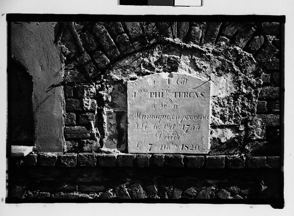 [Wall Tomb Plaque, New Orleans, Louisiana], Walker Evans (American, St. Louis, Missouri 1903–1975 New Haven, Connecticut), Film negative 