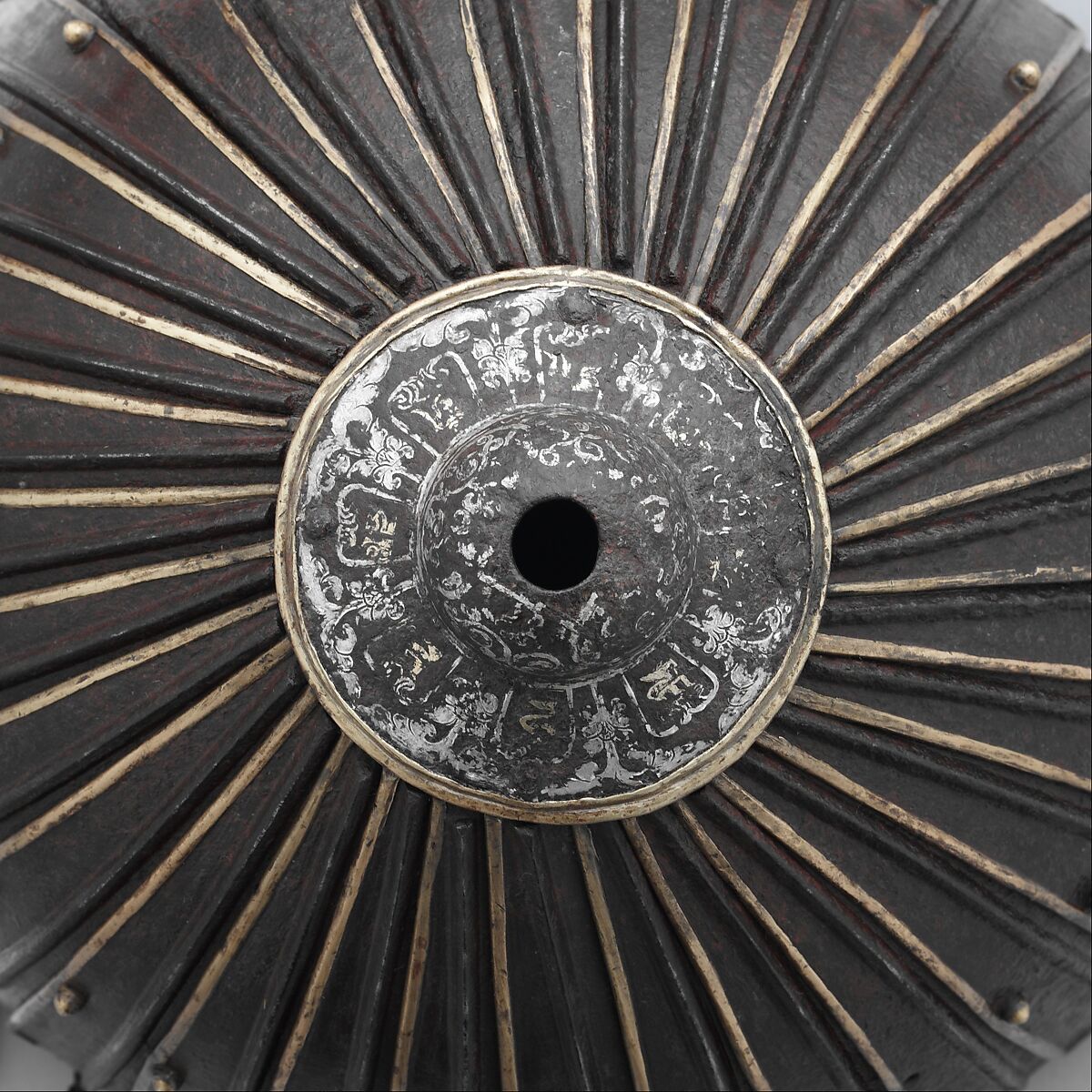 Multi-Plate Helmet of Thirty-Two Lames, Iron, silver, gold, brass or copper alloy, Mongolian or Tibetan