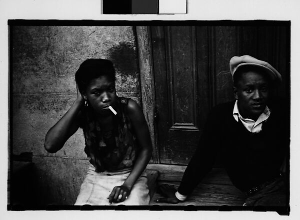 [Man and Woman Seated on Stoop in French Quarter, New Orleans, Louisiana], Walker Evans (American, St. Louis, Missouri 1903–1975 New Haven, Connecticut), Film negative 