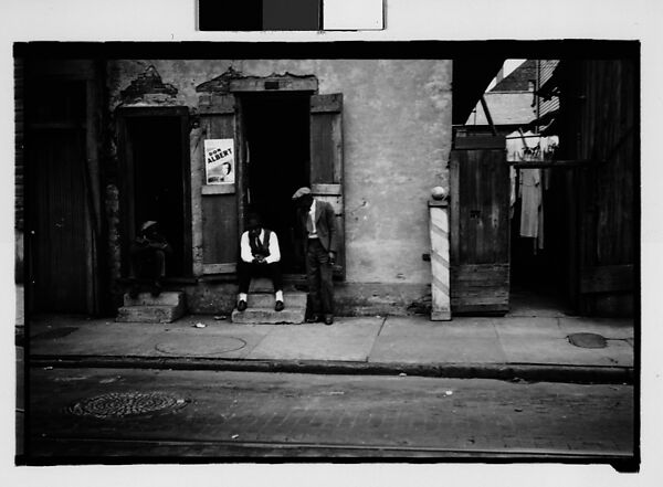 [Men Seated on Stoops on Burgundy Street, French Quarter, New Orleans, Louisiana], Walker Evans (American, St. Louis, Missouri 1903–1975 New Haven, Connecticut), Film negative 
