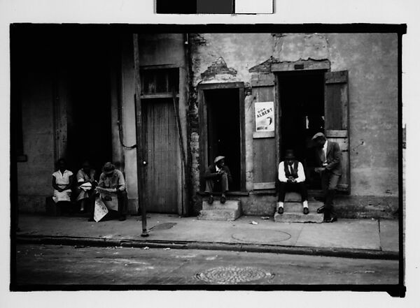 [People Seated on Stoops on Burgundy Street in French Quarter, New Orleans, Louisiana], Walker Evans (American, St. Louis, Missouri 1903–1975 New Haven, Connecticut), Film negative 