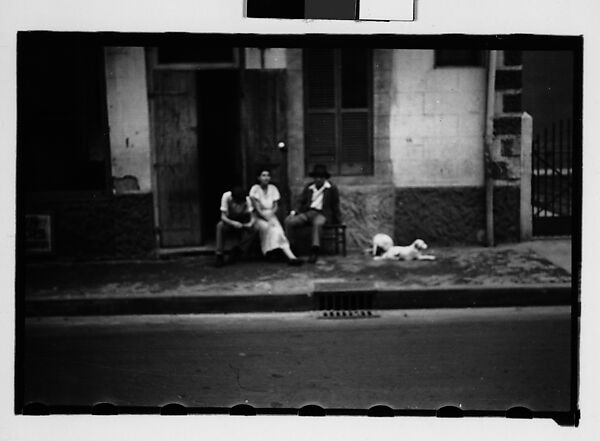 [People Seated on Sidewalk in French Quarter, New Orleans, Louisiana], Walker Evans (American, St. Louis, Missouri 1903–1975 New Haven, Connecticut), Film negative 