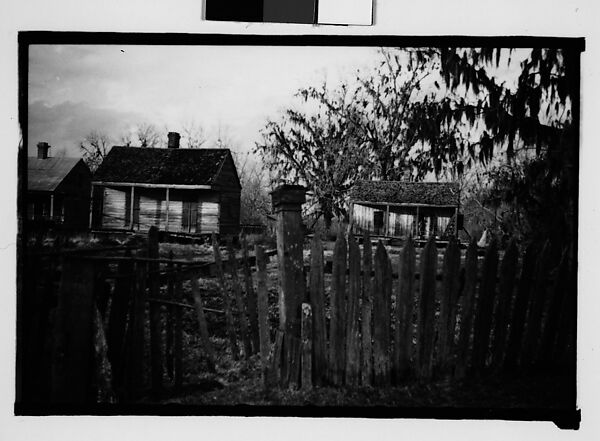 [Wooden Houses Behind Fence, New Orleans Vicinity, Louisiana], Walker Evans (American, St. Louis, Missouri 1903–1975 New Haven, Connecticut), Film negative 