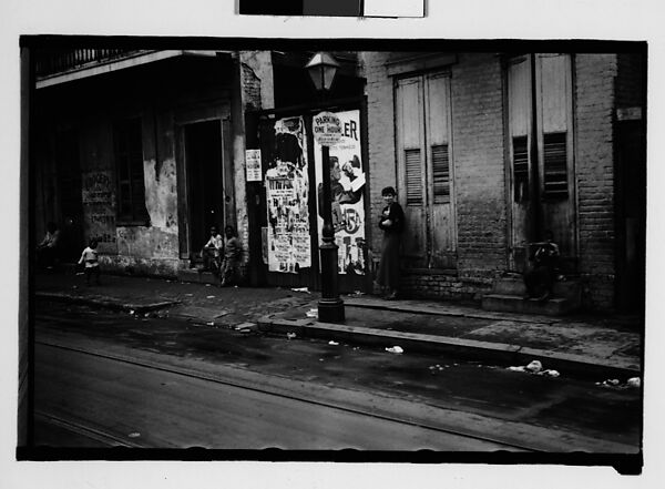 [Shuttered House Façade with People on Balconies in French Quarter, New Orleans, Louisiana], Walker Evans (American, St. Louis, Missouri 1903–1975 New Haven, Connecticut), Film negative 