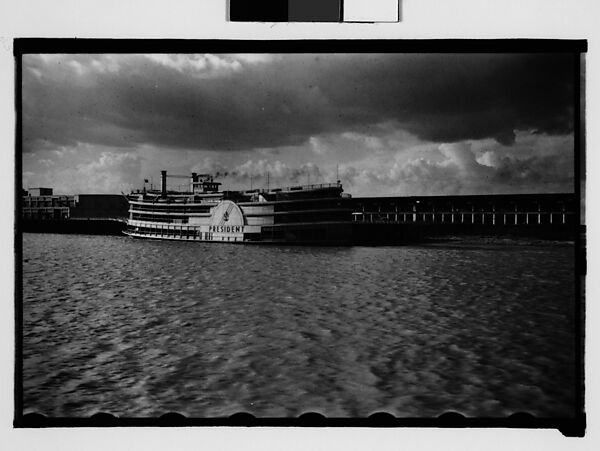 [Steamboat "President" at Dock, New Orleans, Louisiana], Walker Evans (American, St. Louis, Missouri 1903–1975 New Haven, Connecticut), Film negative 