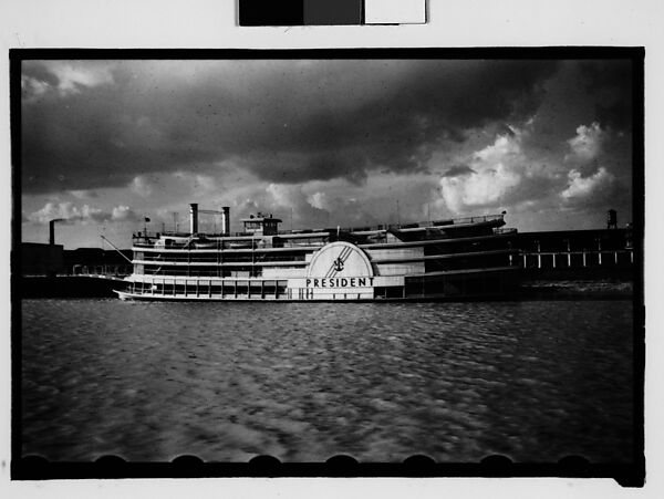 [Steamboat "President" at Dock, New Orleans, Louisiana], Walker Evans (American, St. Louis, Missouri 1903–1975 New Haven, Connecticut), Film negative 
