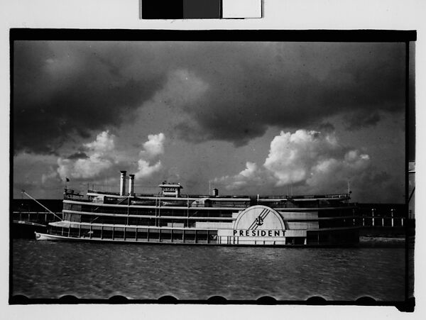 [Steamboat "President" at Dock, New Orleans, Louisiana], Walker Evans (American, St. Louis, Missouri 1903–1975 New Haven, Connecticut), Film negative 