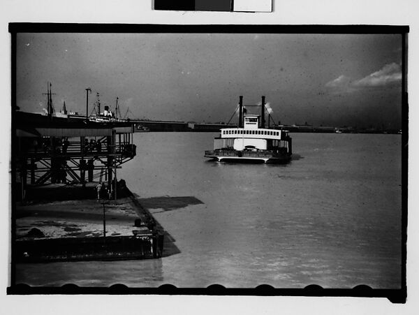 [Ferryboat "Algiers" with Dock in Foreground, New Orleans, Louisiana], Walker Evans (American, St. Louis, Missouri 1903–1975 New Haven, Connecticut), Film negative 