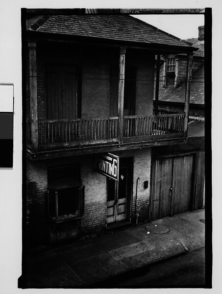 [Building in French Quarter with Ground Floor Printing Shop, From Balcony, New Orleans, Louisiana], Walker Evans (American, St. Louis, Missouri 1903–1975 New Haven, Connecticut), Film negative 