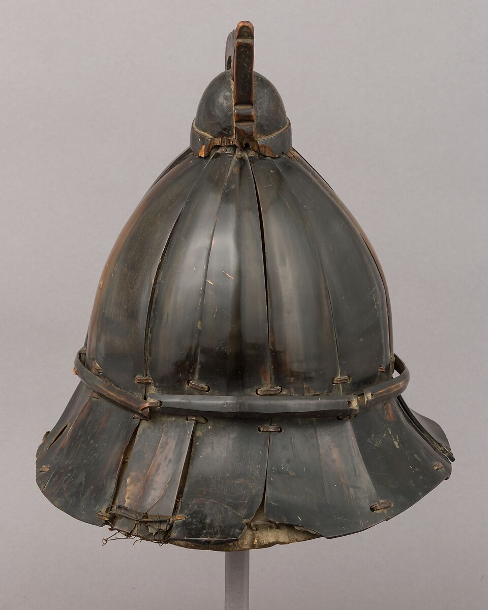 Helmet, Horn, leather, hair (all water buffalo), Philippine, Moro