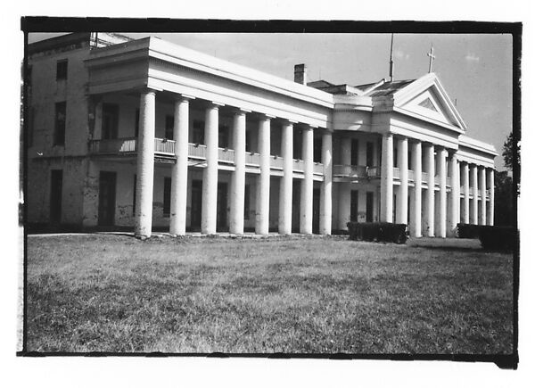 [Large Greek Revival Building with Cross Over Centered Gable, Convent, Louisiana], Walker Evans (American, St. Louis, Missouri 1903–1975 New Haven, Connecticut), Film negative 
